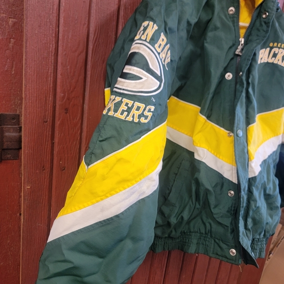 Vintage Starter Pro Line Green Bay Packers Puffer Jacket Men’s M NFL Hooded - Picture 2 of 13